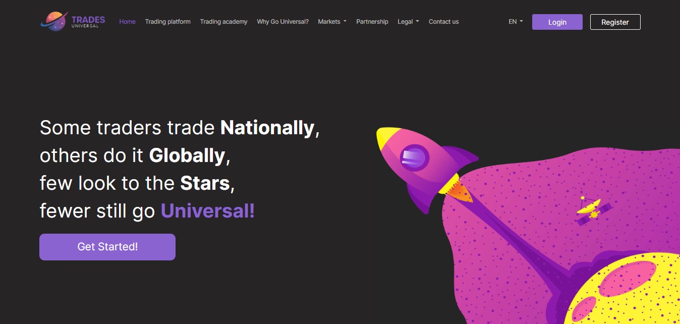 Trades Universal website